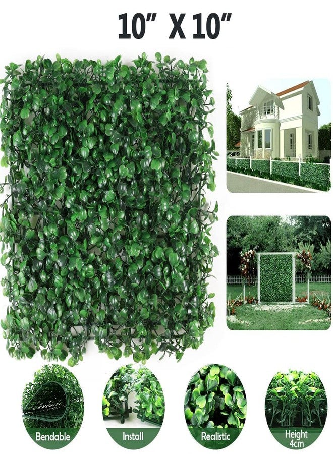Boshen 10" x 10" Artifical Boxwood Panels Grass 8PCS Grass Wall Backdrop Boxwood Hedge Wall Greenery Backdrop UV Protected Artificial Grass Wall Decor for Party Wedding Backyard Indoor Outdoor - Image 4